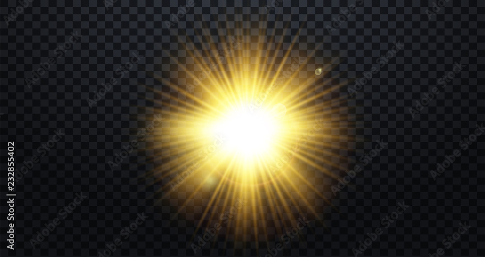 Realistic sun rays. Light effect. Warm orange flare effect. Sunshine, sunbeam. Realistic sun rays. Light effect. Warm orange flare effect. Sunshine, sunbeam.