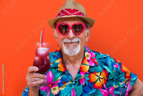 Eccentric senior man portrait photo