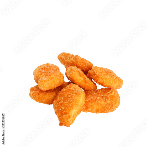 A pile of fried chicken nuggets