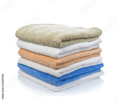 towels on white background