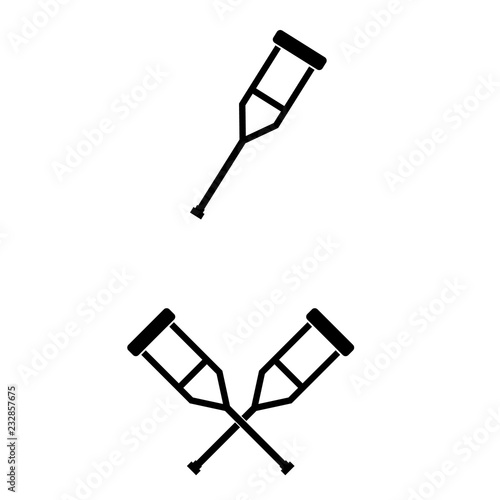 Crutches icon, logo on white background