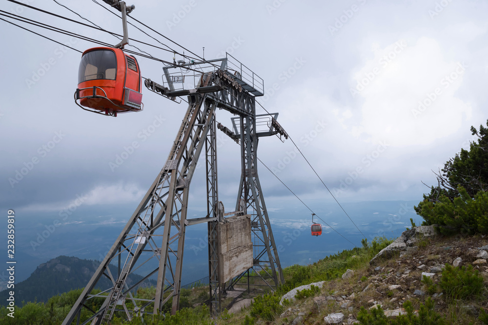 Gondola lift in Rila Mountain - Borovetz, Bulgaria