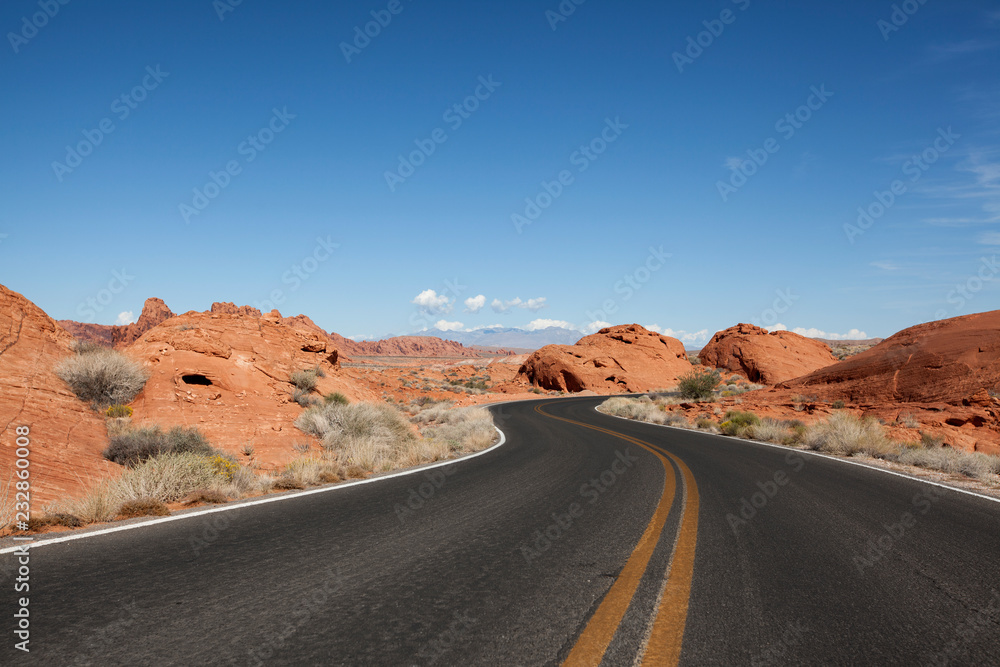 road in The Valley of Fire State Park in Nevada