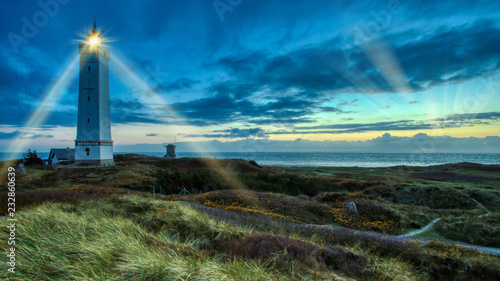 Lighthouse at sunset in Denmark