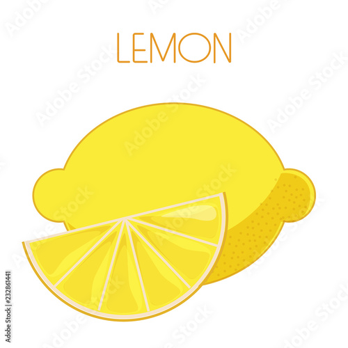 Lemon. Vector image on isolated background