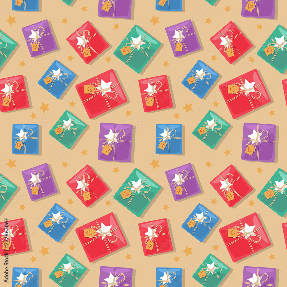 Seamless pattern with presents boxes Seamless pattern with presents boxes