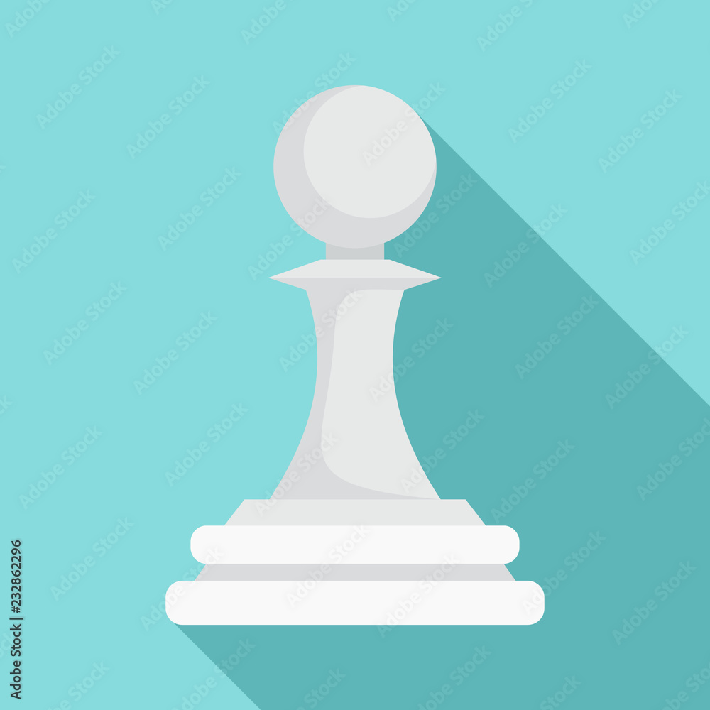 White pawn piece icon. Flat illustration of white pawn piece vector icon for web design White pawn piece icon. Flat illustration of white pawn piece vector icon for web design