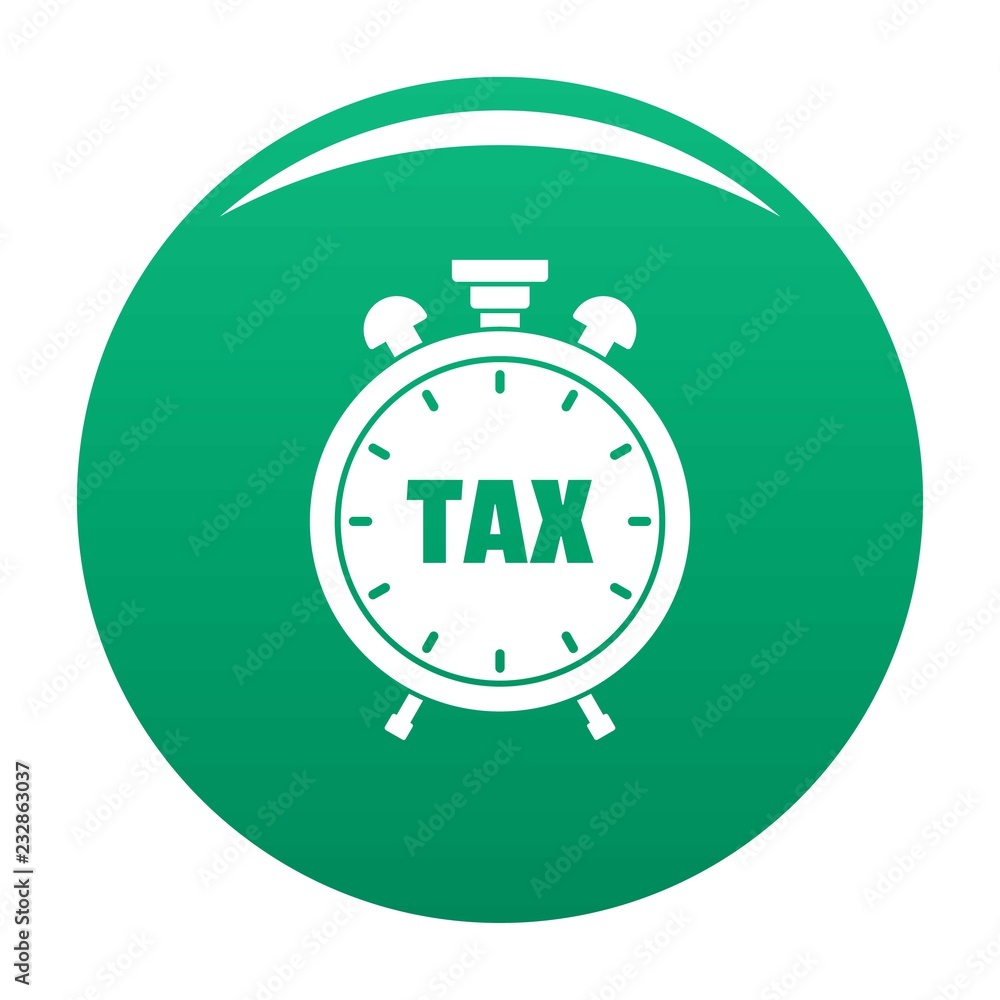 Time tax icon. Simple illustration of time tax vector icon for any design green Time tax icon. Simple illustration of time tax vector icon for any design green