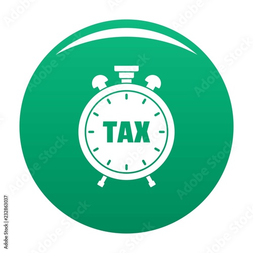 Time tax icon. Simple illustration of time tax vector icon for any design green