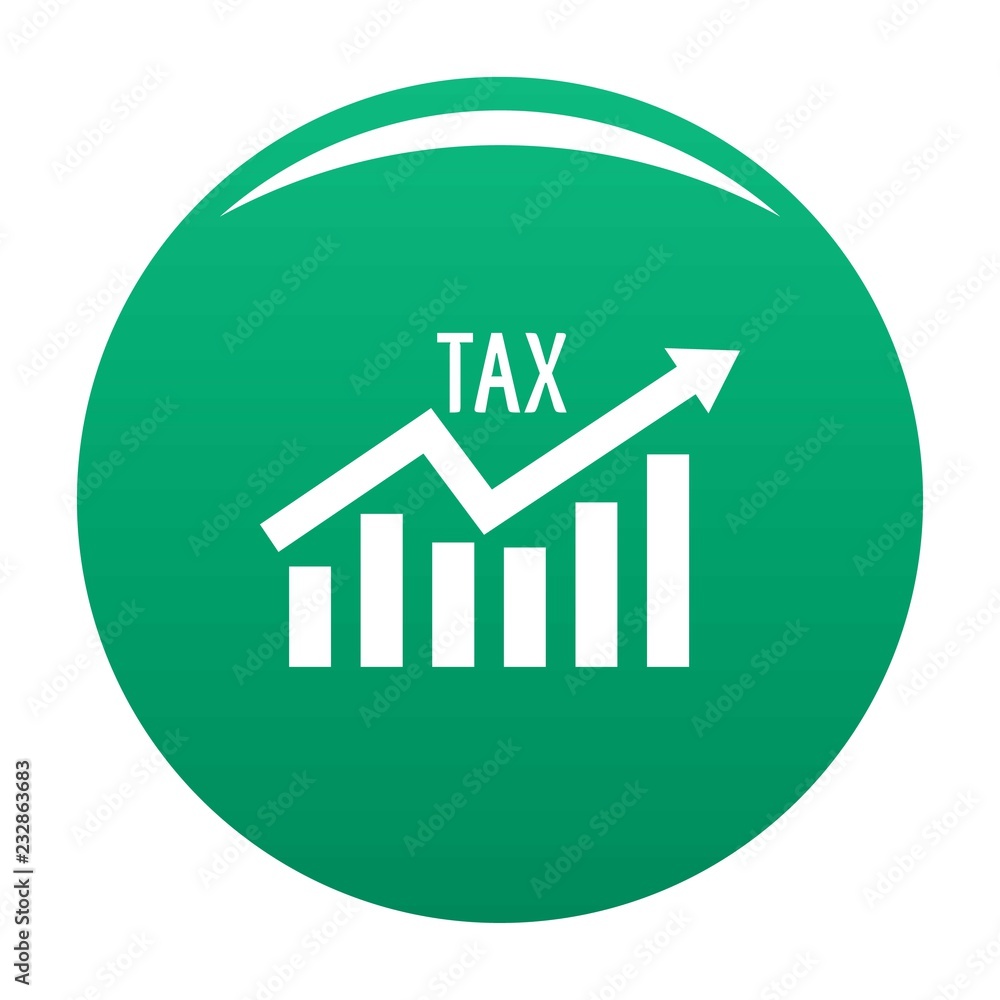 High tax icon. Simple illustration of high tax vector icon for any design green High tax icon. Simple illustration of high tax vector icon for any design green