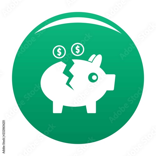 Piggy bank icon. Simple illustration of piggy bank vector icon for any design green