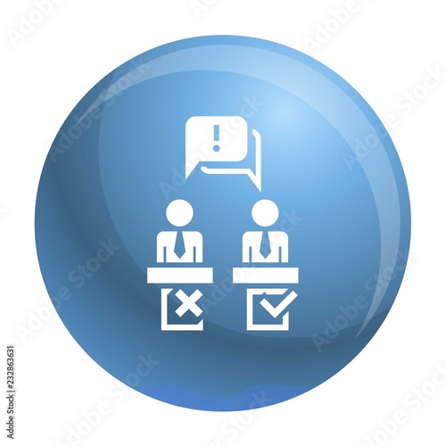 Political debate speech icon. Simple illustration of political debate speech vector icon for web design isolated on white background