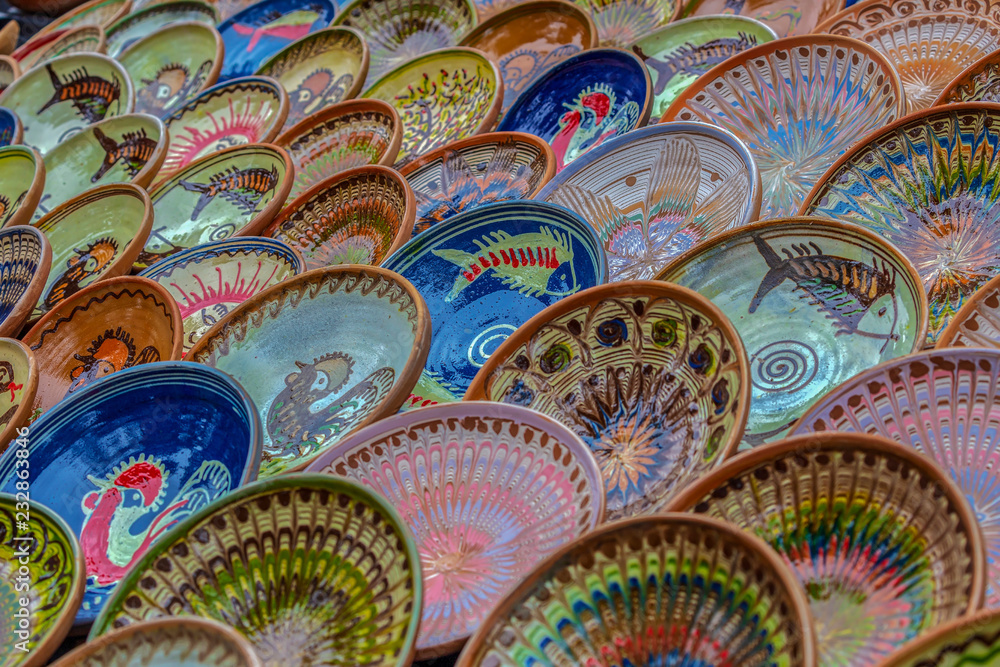 Fototapeta premium Background with Romanian traditional ceramic