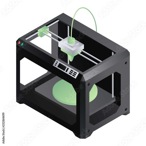 3d printer icon. Isometric of 3d printer vector icon for web design isolated on white background