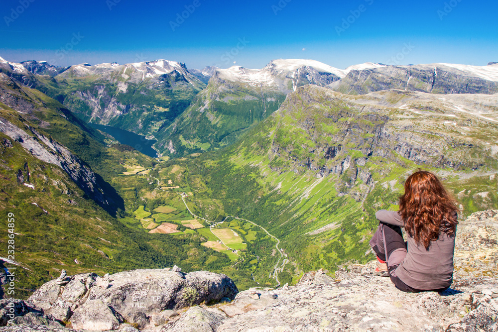 Naklejka premium View of Geirangerfjord in Norway, Europe.