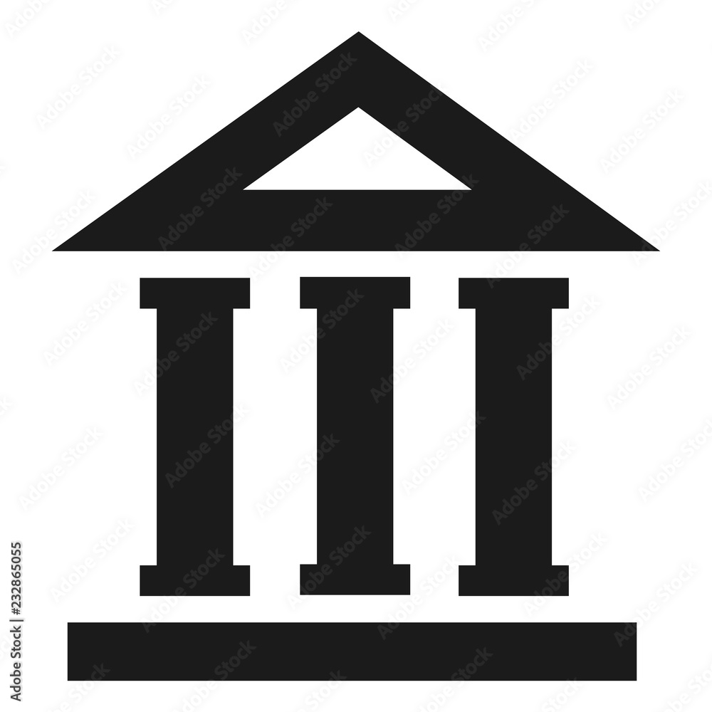 Bank building icon. Simple illustration of bank building vector icon for web design isolated on white background Bank building icon. Simple illustration of bank building vector icon for web design isolated on white background