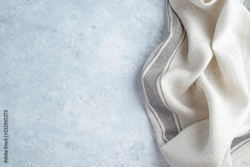 kitchen cloth napkin on wood background with copy space