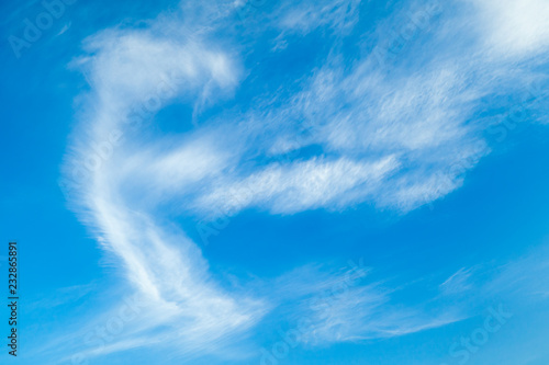 Natural blue sky with cirrus clouds