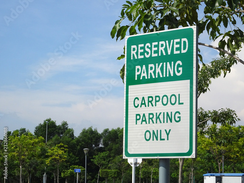 Reserved parking for people who do carpool only. Special car parks lot allocate for users who share car to go to their destination.  photo