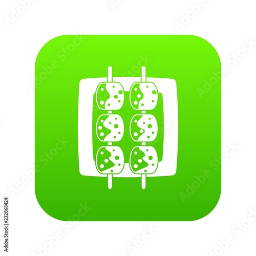 Meat shashlik icon digital green for any design isolated on white vector illustration