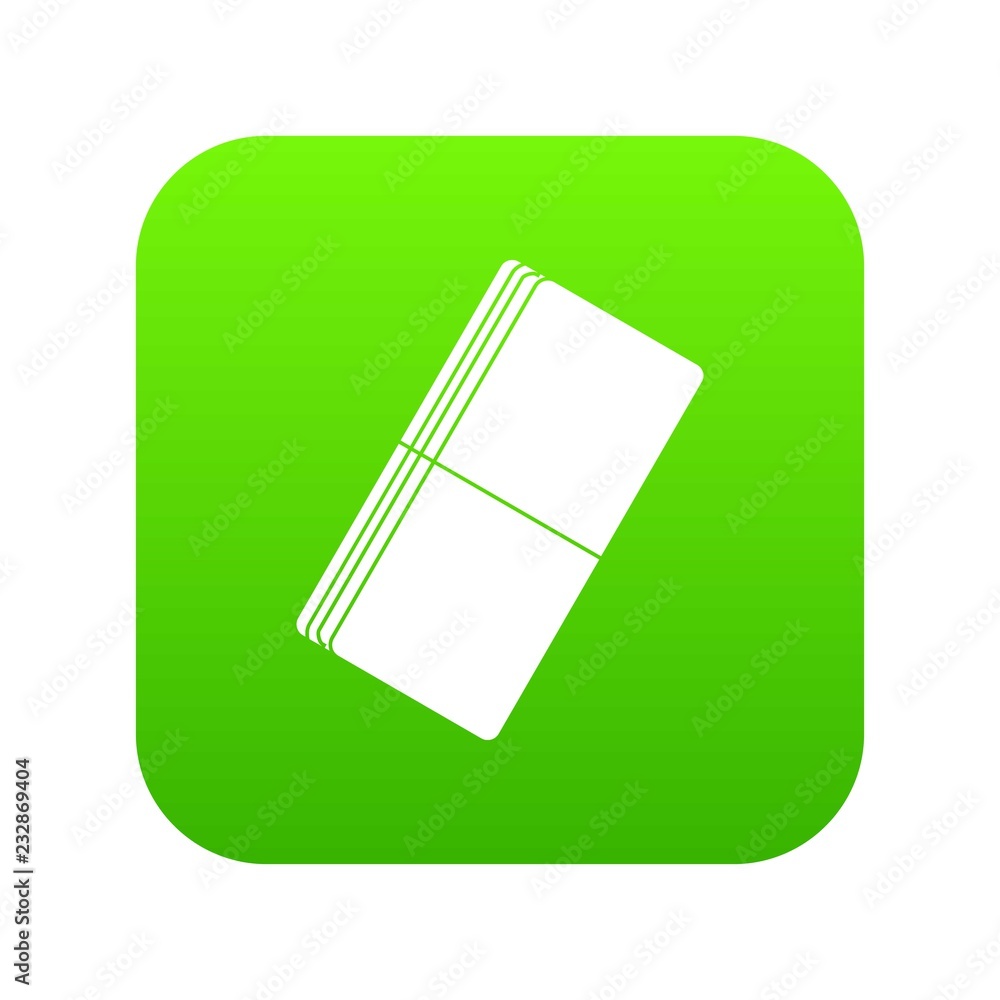 Eraser icon digital green for any design isolated on white vector illustration Eraser icon digital green for any design isolated on white vector illustration