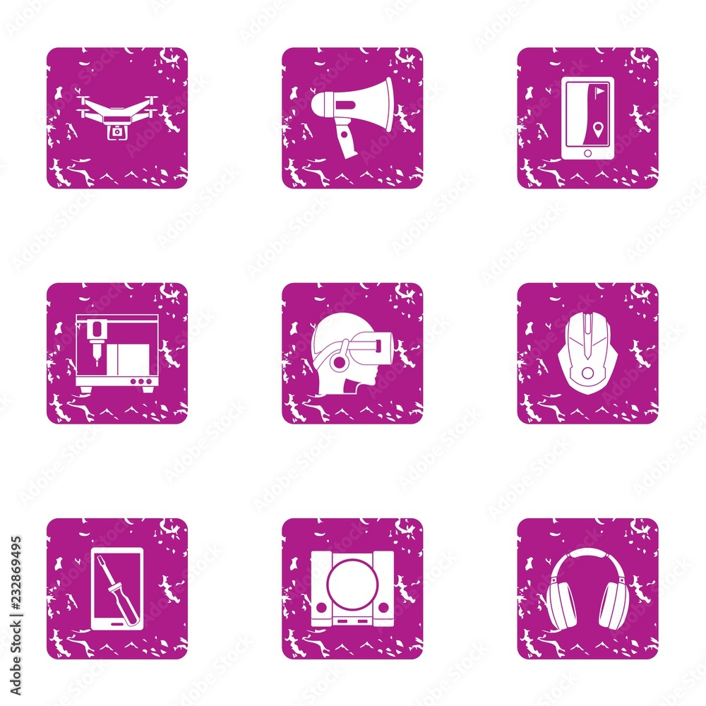UAV icons set. Grunge set of 9 uav vector icons for web isolated on white background UAV icons set. Grunge set of 9 uav vector icons for web isolated on white background