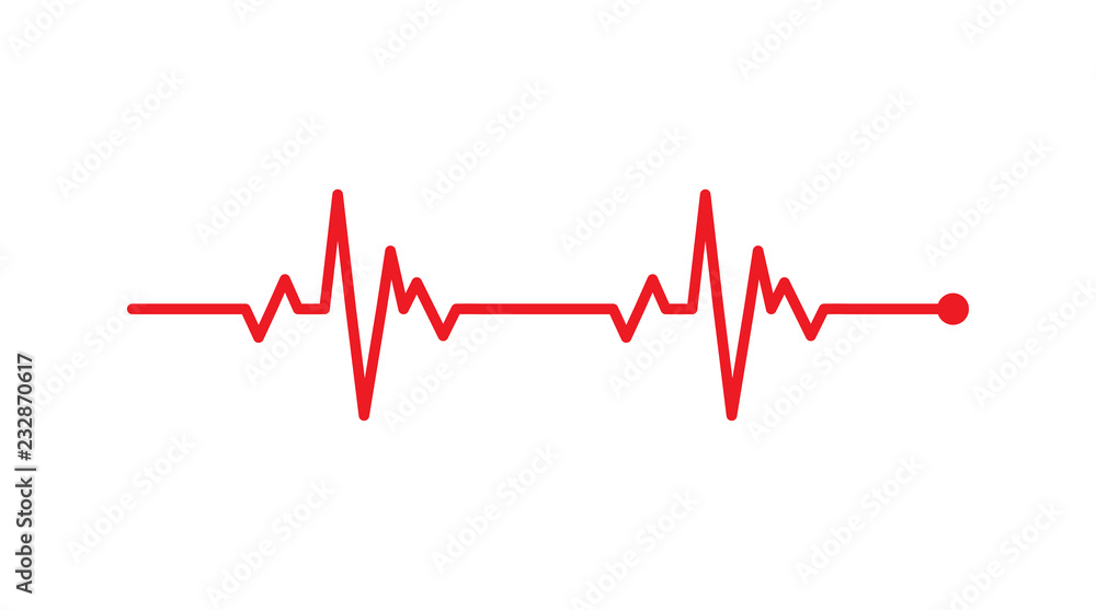 heart rhythm, Electrocardiogram, ECG - EKG signal, Heart Beat pulse line concept design isolated on white background - obrazy, fototapety, plakaty 