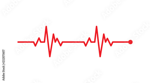 heart rhythm, Electrocardiogram, ECG - EKG signal, Heart Beat pulse line concept design isolated on white background