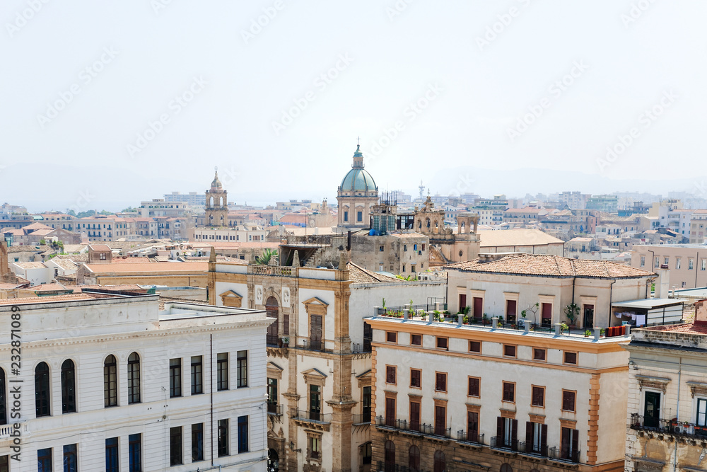 Panoramic view from roof of Cathedral Santa Vergine Maria Assunta in Palermo