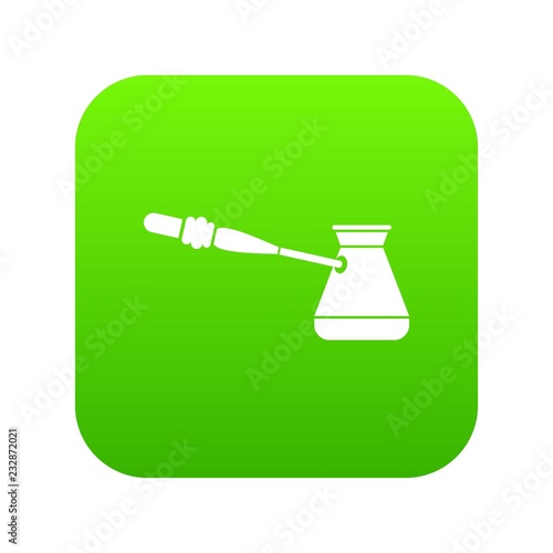 Coffee cezve icon digital green for any design isolated on white vector illustration