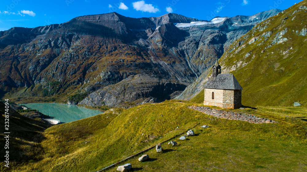 little church in the mountains of austria 