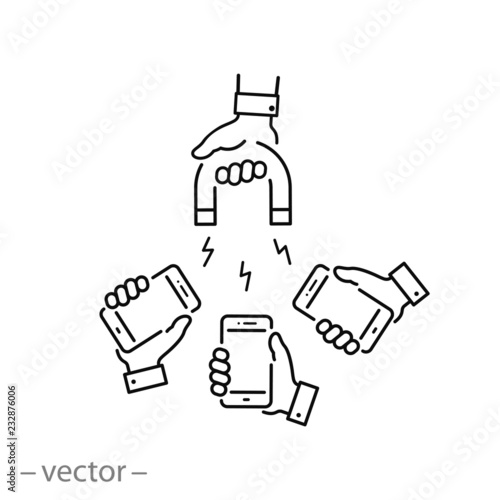 influencer icon, linear sign on white background - editable vector illustration