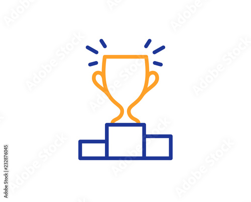 Winner podium line icon
