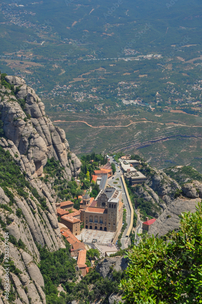 Monastery near the mountain Montserrat in Spain