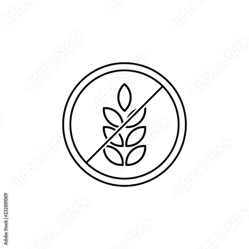 gluten free icon. Element of GMA icon for mobile concept and web apps. Thin line gluten free icon can be used for web and mobile