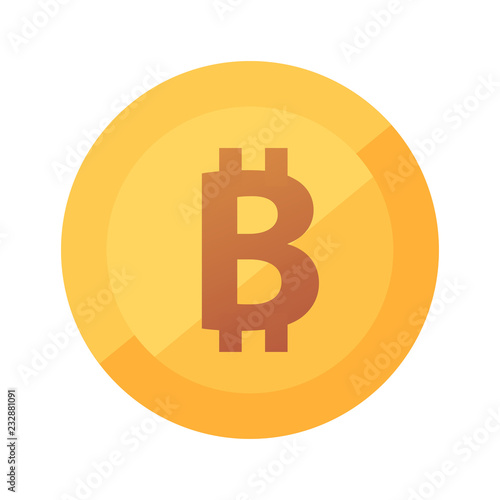 Bitcoin Gold flat icon. Rou...