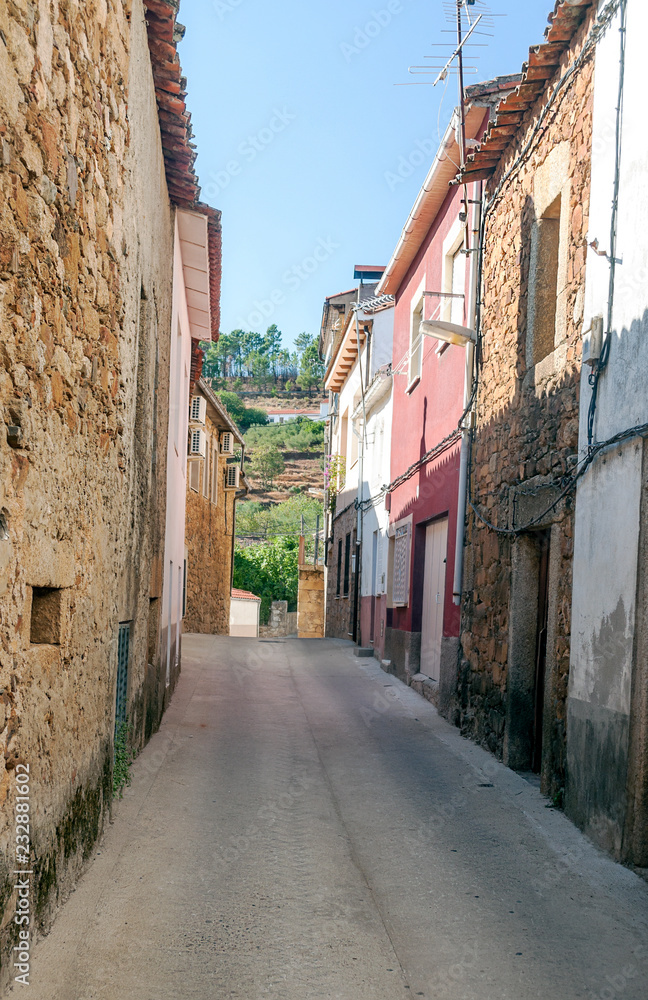 Streets of the Spanish village of Valverde del Fresno