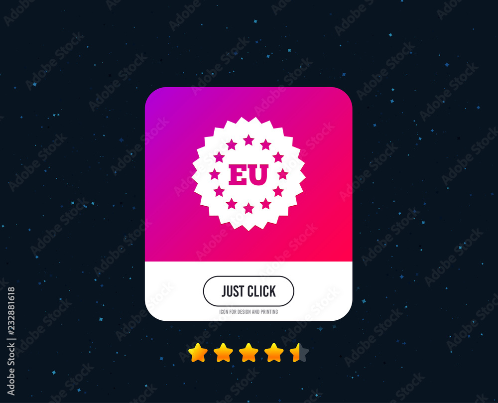 European union icon. EU stars symbol. Web or internet icon design. Rating stars. Just click button. Vector European union icon. EU stars symbol. Web or internet icon design. Rating stars. Just click button. Vector