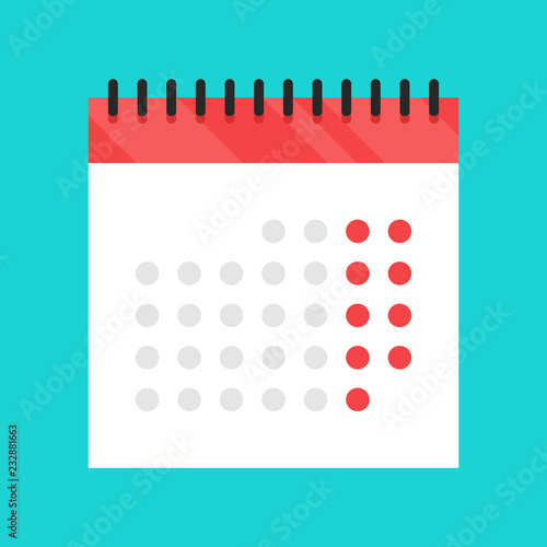 Calendar icon. Flat design. Vector illustration