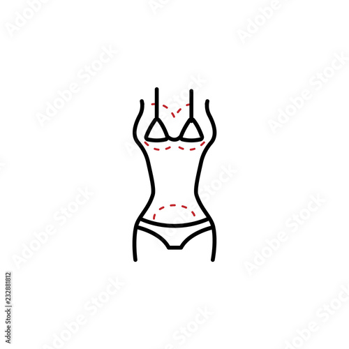 Plastic surgery 2 colored line icon. Simple colored element illustration. Plastic surgery icon design from medicine set