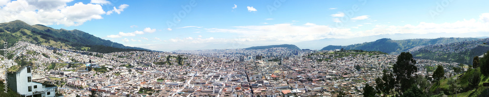 Panoramic view of Quito Ecuador