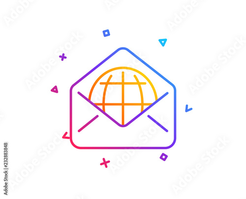 Web Mail line icon. Message correspondence sign. E-mail symbol. Gradient line button. Web Mail icon design. Colorful geometric shapes. Vector