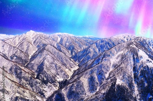 立山　称名滝　空撮アングル　合成