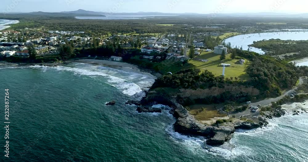 Yamba, N.S.W / Australia - September 22 2018 - Main Beach and Clarence River Mouth Yamba, N.S.W / Australia - September 22 2018 - Main Beach and Clarence River Mouth