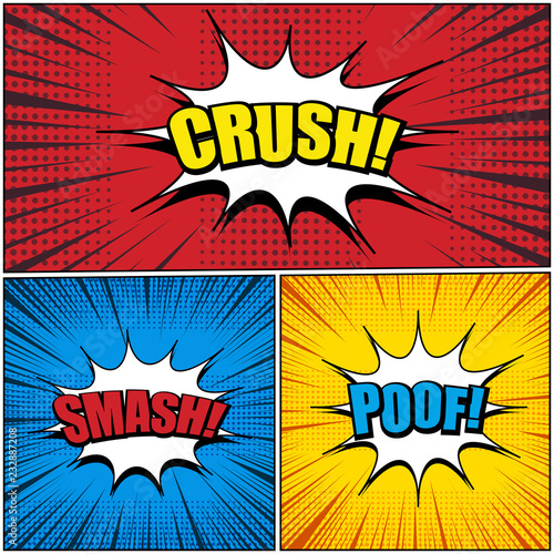 Comic book pages set