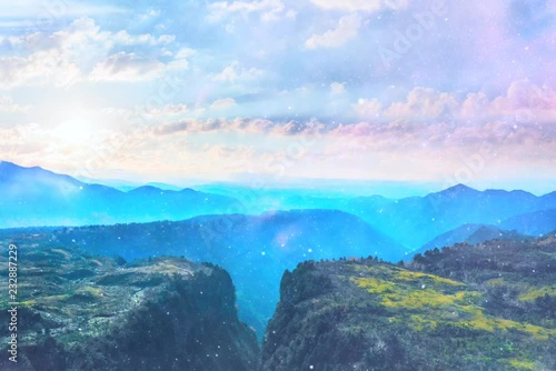 立山　称名滝　空撮アングル　合成