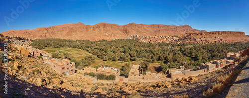 Panorama of Tinghir city in Morocco.