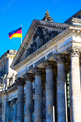 The iconic Reichstag building in central Berlin, Germany
