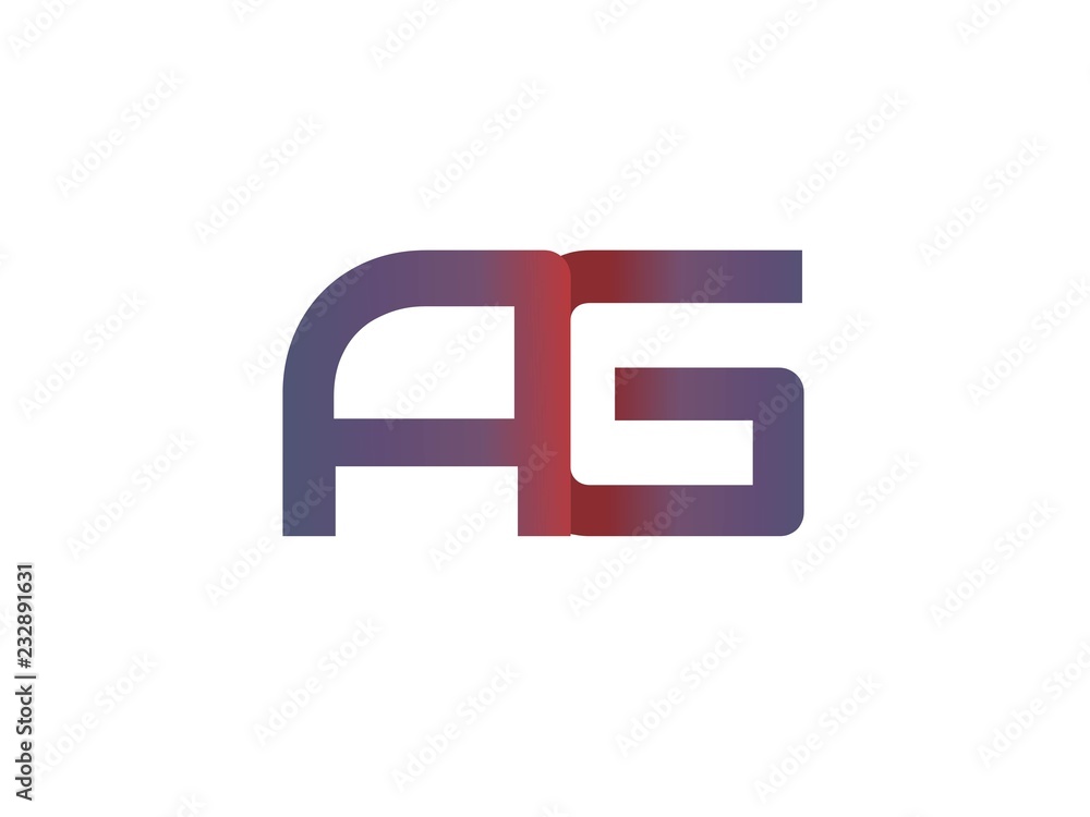 Fototapeta premium AG Initial Logo for your startup venture
