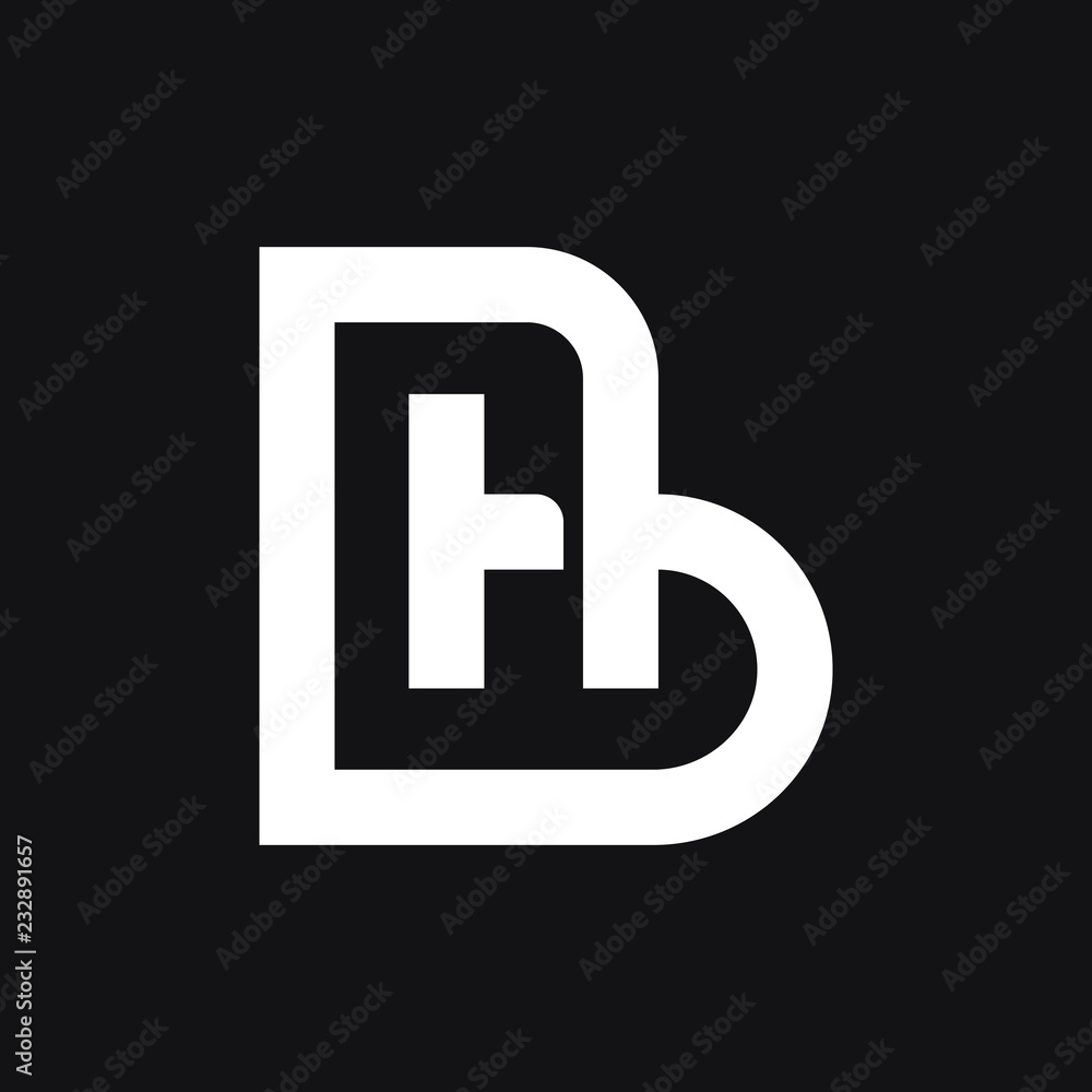 Letter BH monogram Stock Vector | Adobe Stock